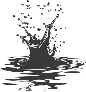 AI generated Silhouette water splash black color only vector