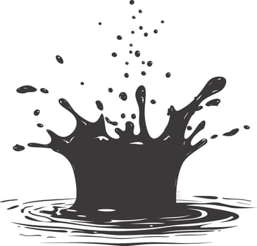 AI generated Silhouette water splash black color only vector