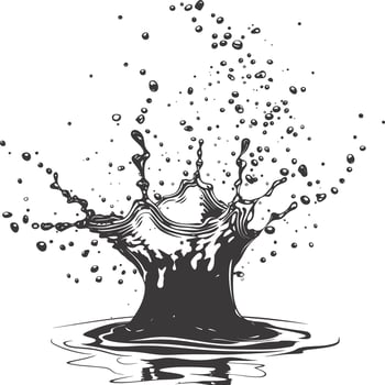 AI generated Silhouette water splash black color only vector