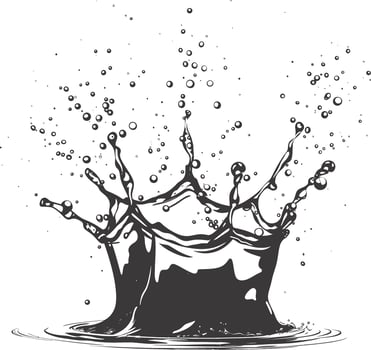 AI generated Silhouette water splash black color only vector