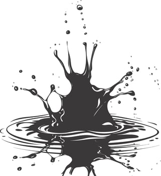 AI generated Silhouette water splash black color only vector