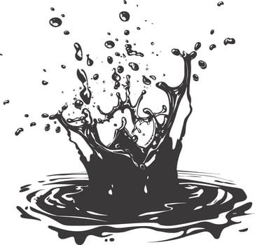 AI generated Silhouette water splash black color only vector