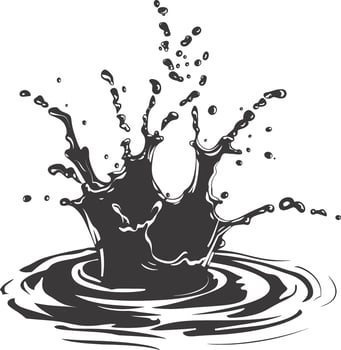 AI generated Silhouette water splash black color only vector