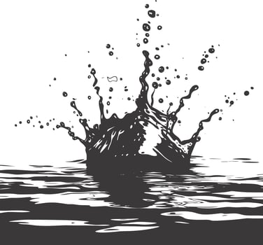 AI generated Silhouette water splash black color only vector