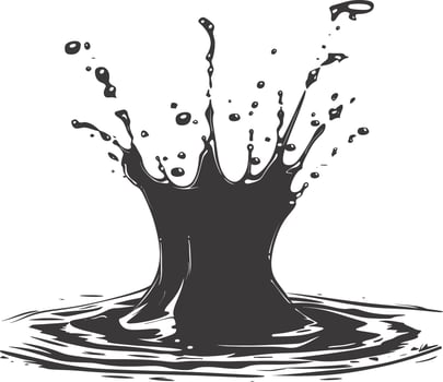 AI generated Silhouette water splash black color only vector