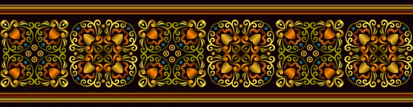 Vector abstract decorative ethnic ornamental illustration. Colorful stripe background