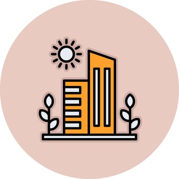 Green City Vector Icon