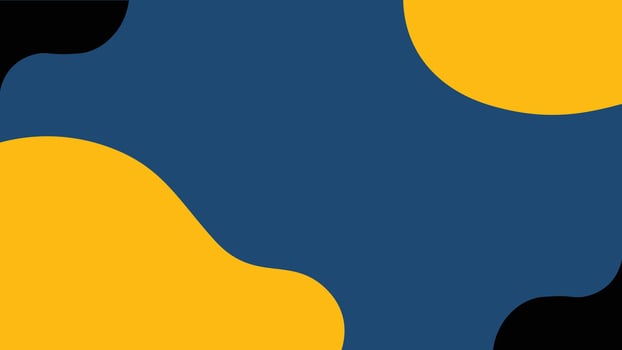Abstract background with blue, yellow and black spots. Vector illustration.