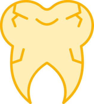 Cracked Tooth Vector Icon