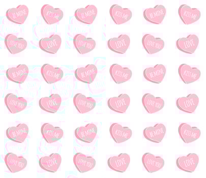 Vector seamless pattern of pink valentine heart