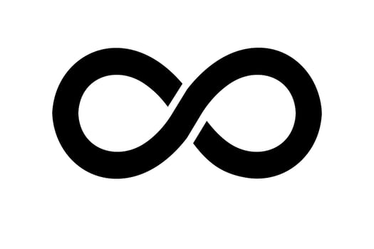 infinity symbol, logo black flat on white background isolated vector
