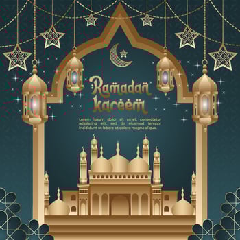 RAMADAN KAREEM  EID MUBARAK ISLAMIC GREETING, RAMADAN KAREEM CARD TEMPLATE, ISLAMIC CELEBRATION EID UL FITAR CARD vector