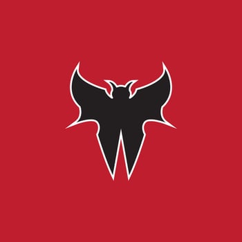 Bat wing silhouette icon and symbol vector template illustration
