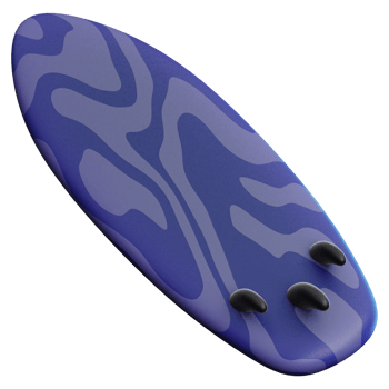 Surfboard 3D Illustration for web, app, infographic, etc png