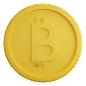 Bitcoin clipart flat design icon isolated on transparent background, 3D render cryptocurrency and investment concept png