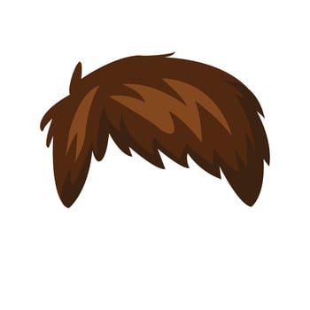Hand drawn little boy carton hair vector illustration brown color