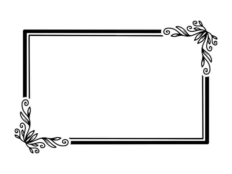 Hand Drawn Flower Frame Line Art vector
