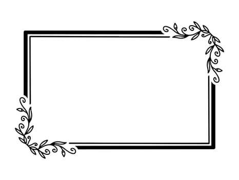 Flower Line Art Frame Illustration vector
