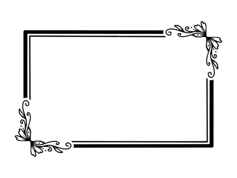Flower Frame Sketch Line Art vector