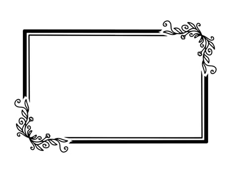 Flower Frame Sketch Line Art vector