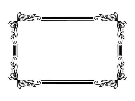 Frame Flower Sketch Line Art vector