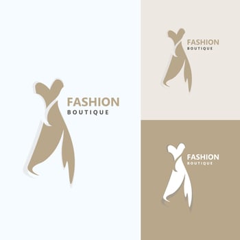 Dress woman logo design beauty fashion for boutique shop vector template