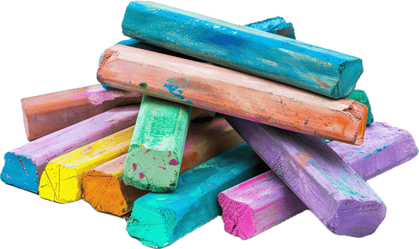 AI generated Stack of Colorful Chalk Pieces png