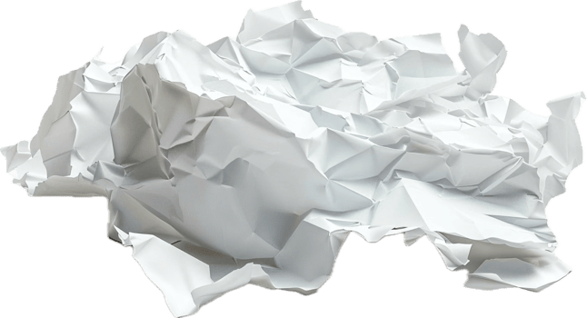 AI generated Crumpled White Paper png
