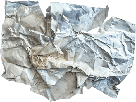 AI generated Crumpled White Paper png