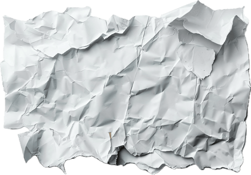 AI generated Crumpled White Paper png