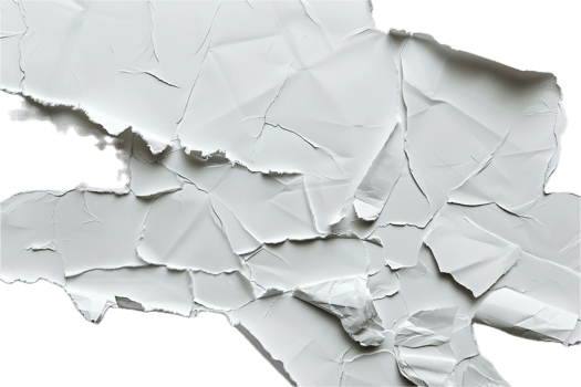 AI generated Crumpled White Paper png