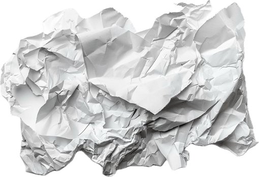 AI generated Crumpled White Paper png