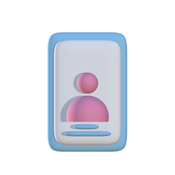 Simple 3D artwork from an ID card with a portrait view png