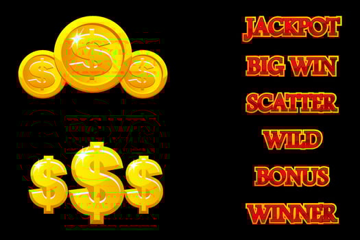 Slot machine symbol and logo for Casino icons. vector