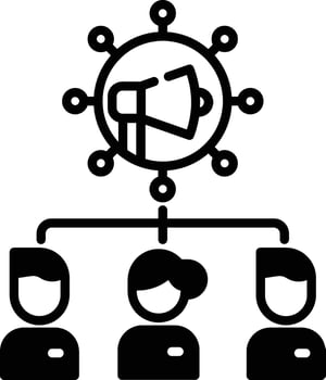 target audience glyph and line vector illustration