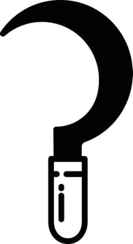 Scythe glyph and line vector illustration