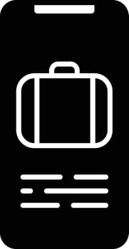 Mobile Baggage glyph and line vector illustration
