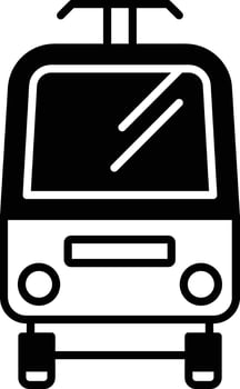 Metro Train glyph and line vector illustration