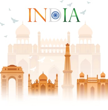 Illustration of Famous Indian monument and Landmark Vector