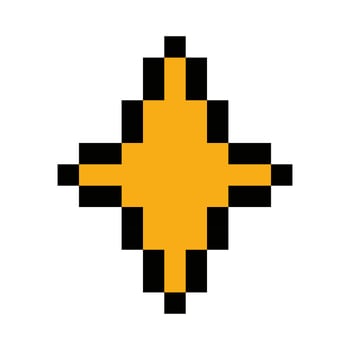 Star line icon. Rating, rating, favorites, like, top, popularity, space, astrology, pixel style. Multicolored icon on white background vector