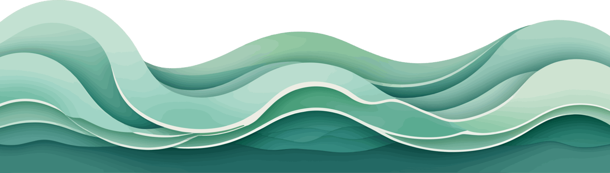 AI generated Pastel theme of isolated green wave ocean illustration on transparent background png, abstract graphic element for fantasy and design png