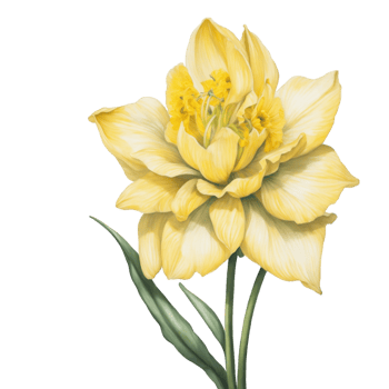 AI generated watercolor graphics  spring flower daffodil png