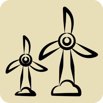 Icon Domestic Mill. related to Ecology symbol. hand drawn style. simple design editable. simple illustration vector
