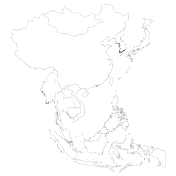 Asia country Map. Map of Asia in white color. png