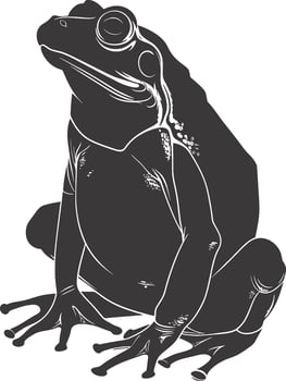 AI generated Silhouette frog black color only full body vector