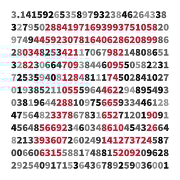 Pi 3.1415 vector Mathematics illustration or banner - Math background