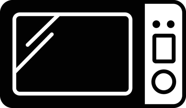 Microwave glyph and line vector illustration