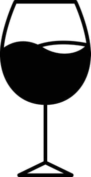 Wine glass glyph and line vector illustration