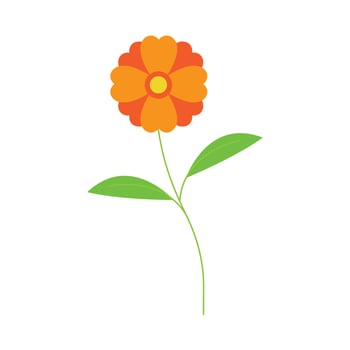 Orange flower flat icon, plant and nature, chamomile sign, a colorful solid pattern vector