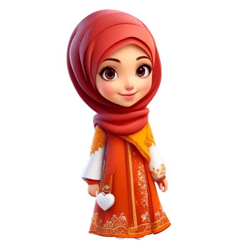 AI generated muslim girl in a traditional dress png